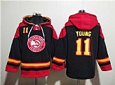 Men's Atlanta Hawks #11 Trae Young Black Red Lace-Up Pullover Hoodie,baseball caps,new era cap wholesale,wholesale hats